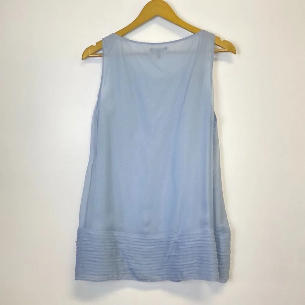Eileen Fisher Blue Two Piece Set Silk Tank and Cardigan